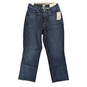 A New Day Cropped Bootcut Jeans 6 Blue High Rise Slim Fit Dark Wash Casual Ankle